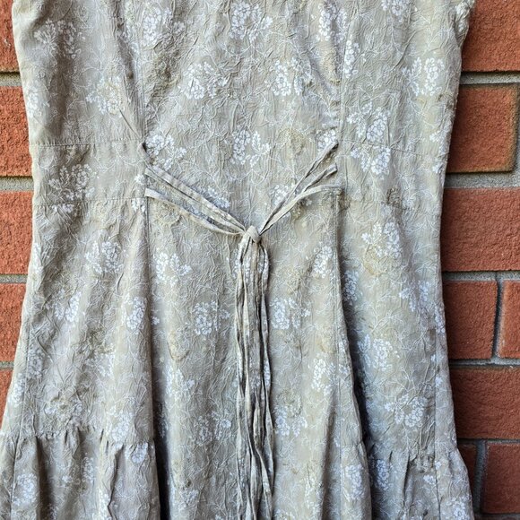 Vintage sage Green Button-Front Dress Adjustable Back - Picture 6 of 9